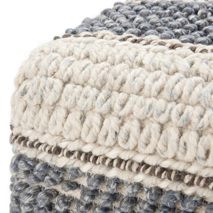 Blue and Natural | Grady Square Pouf