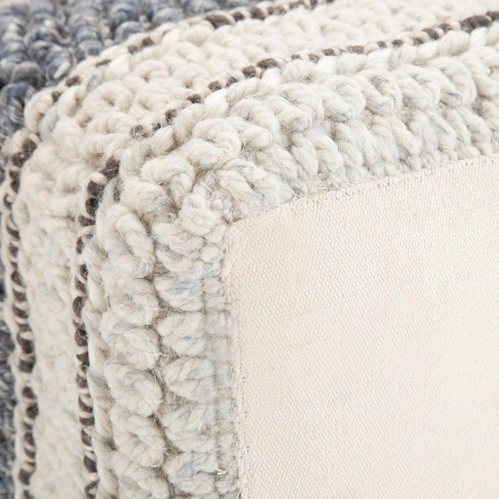 Blue and Natural | Grady Square Pouf