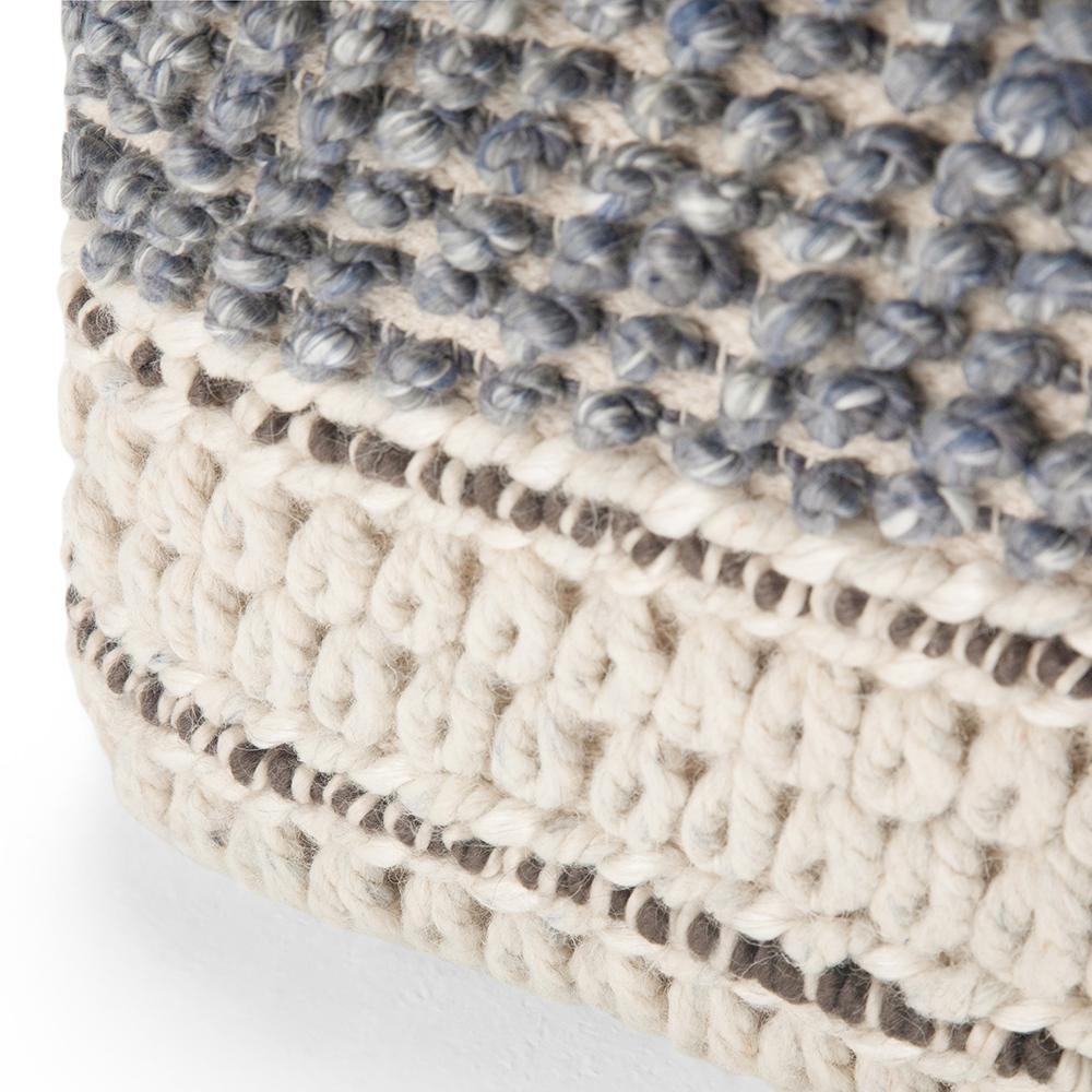 Blue and Natural | Grady Square Pouf