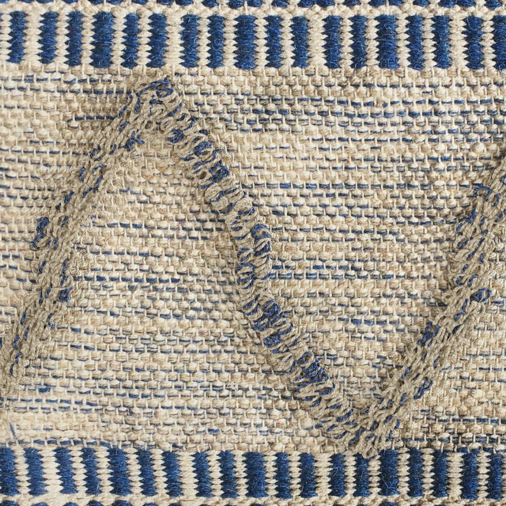 Blue Natural Woven Wool | Sweeney Square Pouf