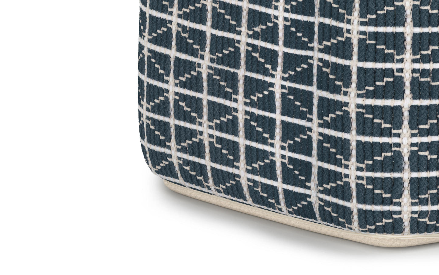 Dark Blue and White | Noreen 18 in Wide Square Pouf