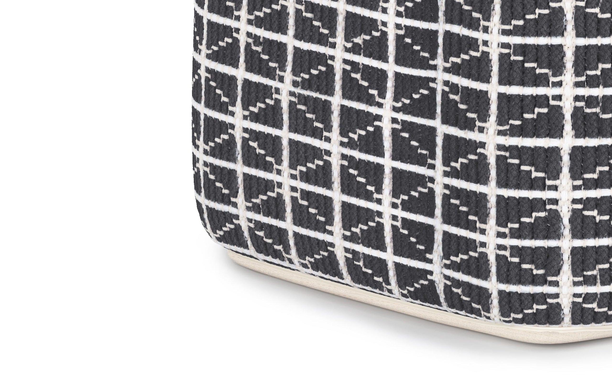 Slate Grey and White | Noreen 18 in Wide Square Pouf