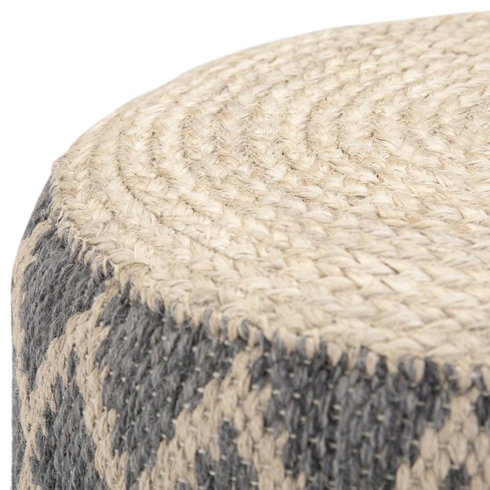 Grey and Natural | Edgeley Round Pouf