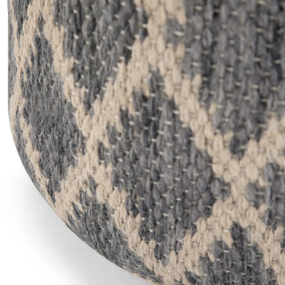 Grey and Natural | Edgeley Round Pouf