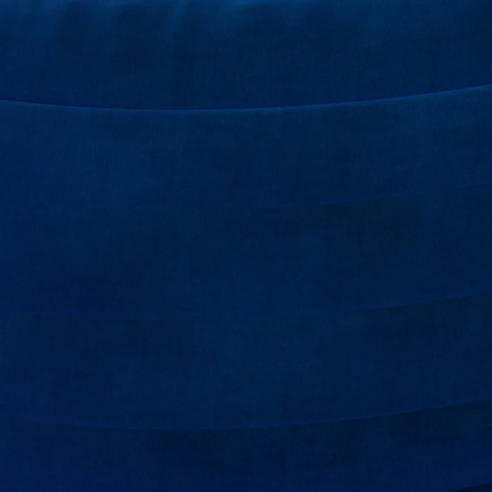 Blue Velvet Velvet Fabric| Vivienne Round Pouf