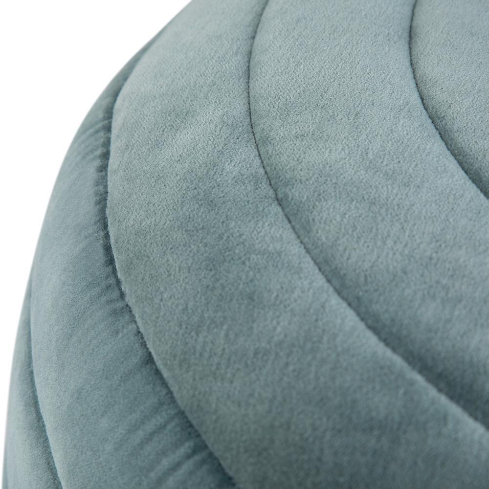 Turquoise Velvet Fabric | Vivienne Round Pouf