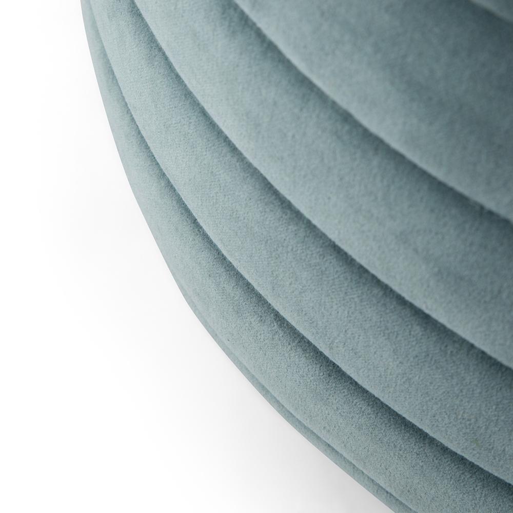 Turquoise Velvet Fabric | Vivienne Round Pouf