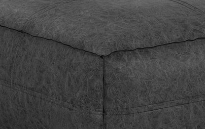 Distressed Black | Brody Large Square Coffee Table Pouf