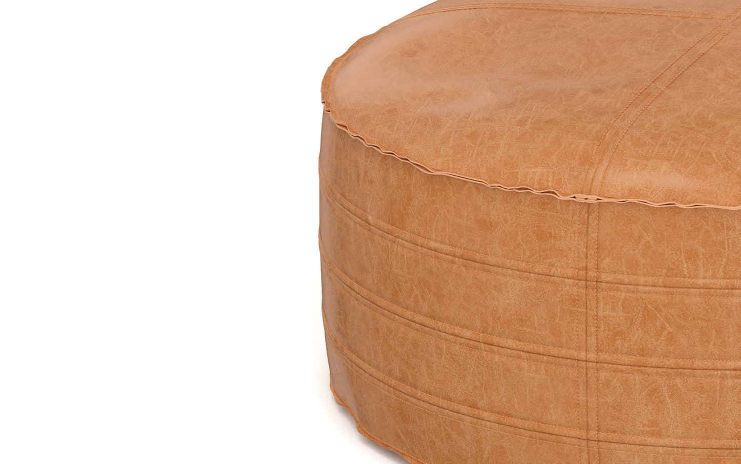 Distressed Brown 32 inch | Brody 32 inch Round Coffee Table Pouf