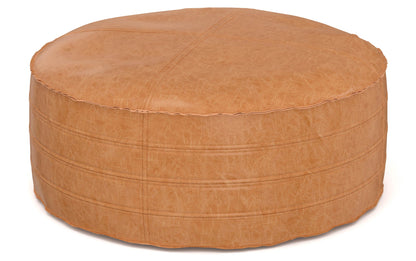 Distressed Brown 32 inch | Brody 32 inch Round Coffee Table Pouf