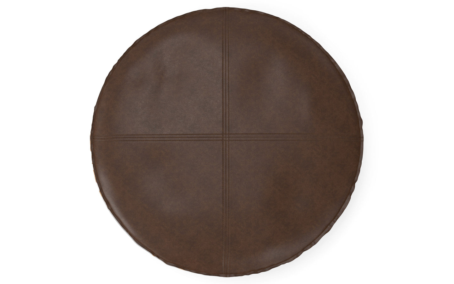 Distressed Dark Brown 32 inch | Brody 32 inch Round Coffee Table Pouf