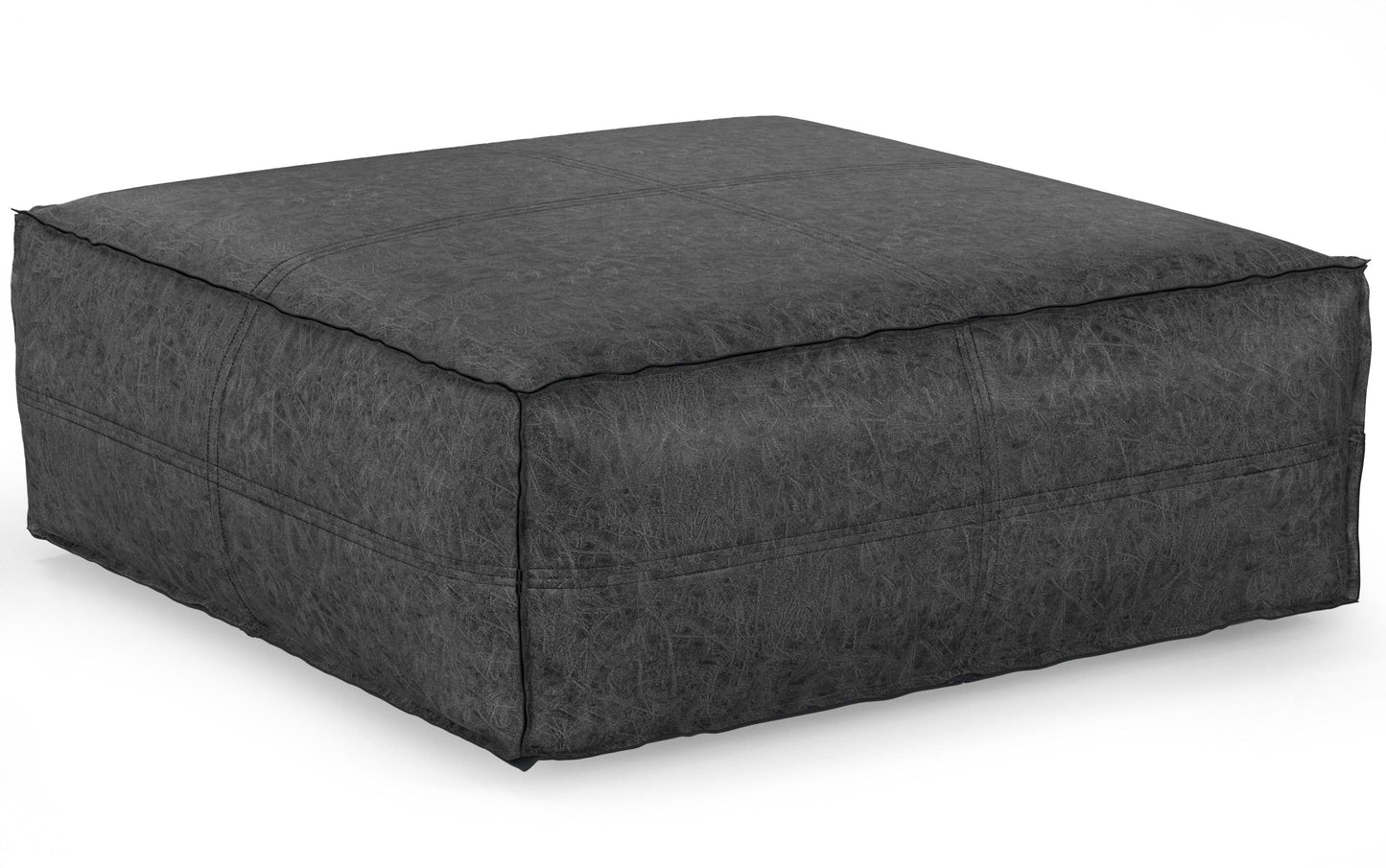 Distressed Black | Brody Extra Large Pouf