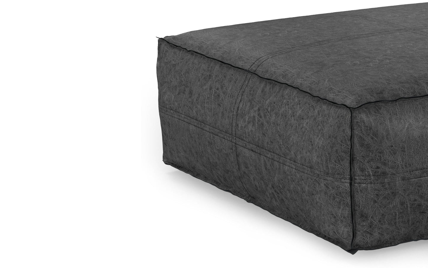 Distressed Black | Brody Extra Large Pouf