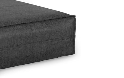 Distressed Black | Brody Extra Large Pouf