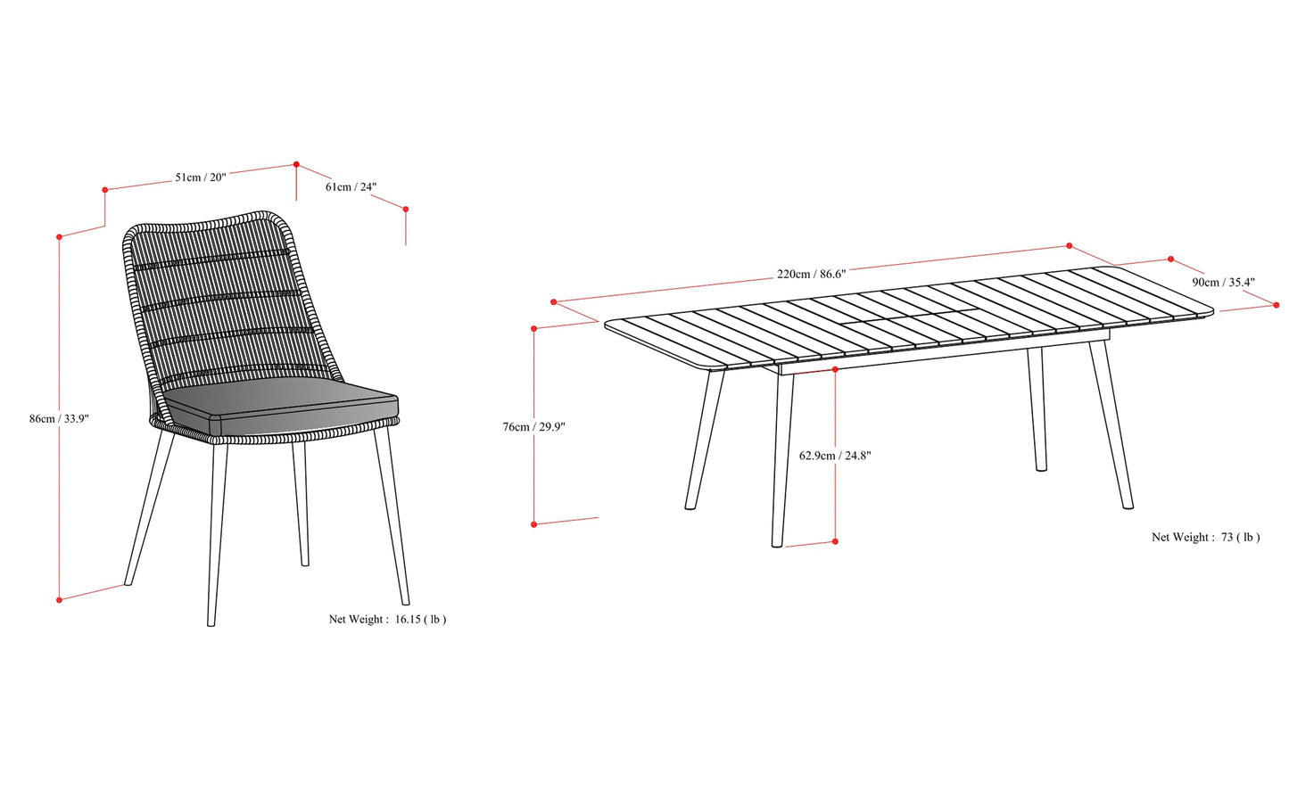 Beachside 5 Piece Outdoor Dining Set