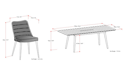 Beachside 5 Piece Outdoor Dining Set