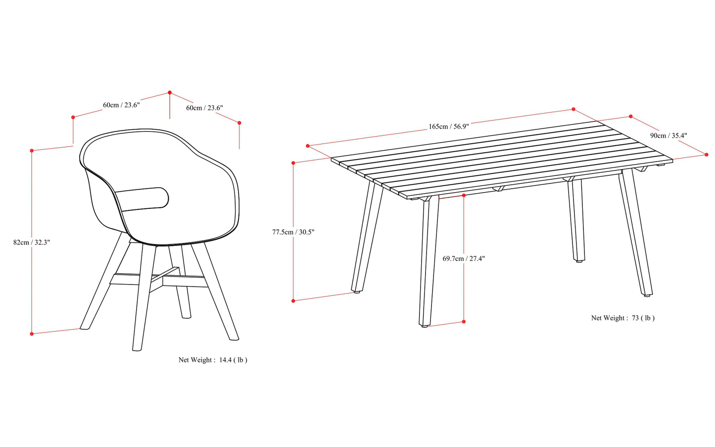 Taupe | Kona 5 Piece Outdoor Dining Set