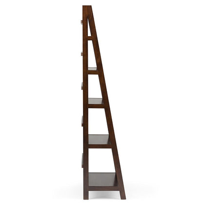 Brunette Brown | Acadian 72 x 36 inch Wide Ladder Shelf Bookcase