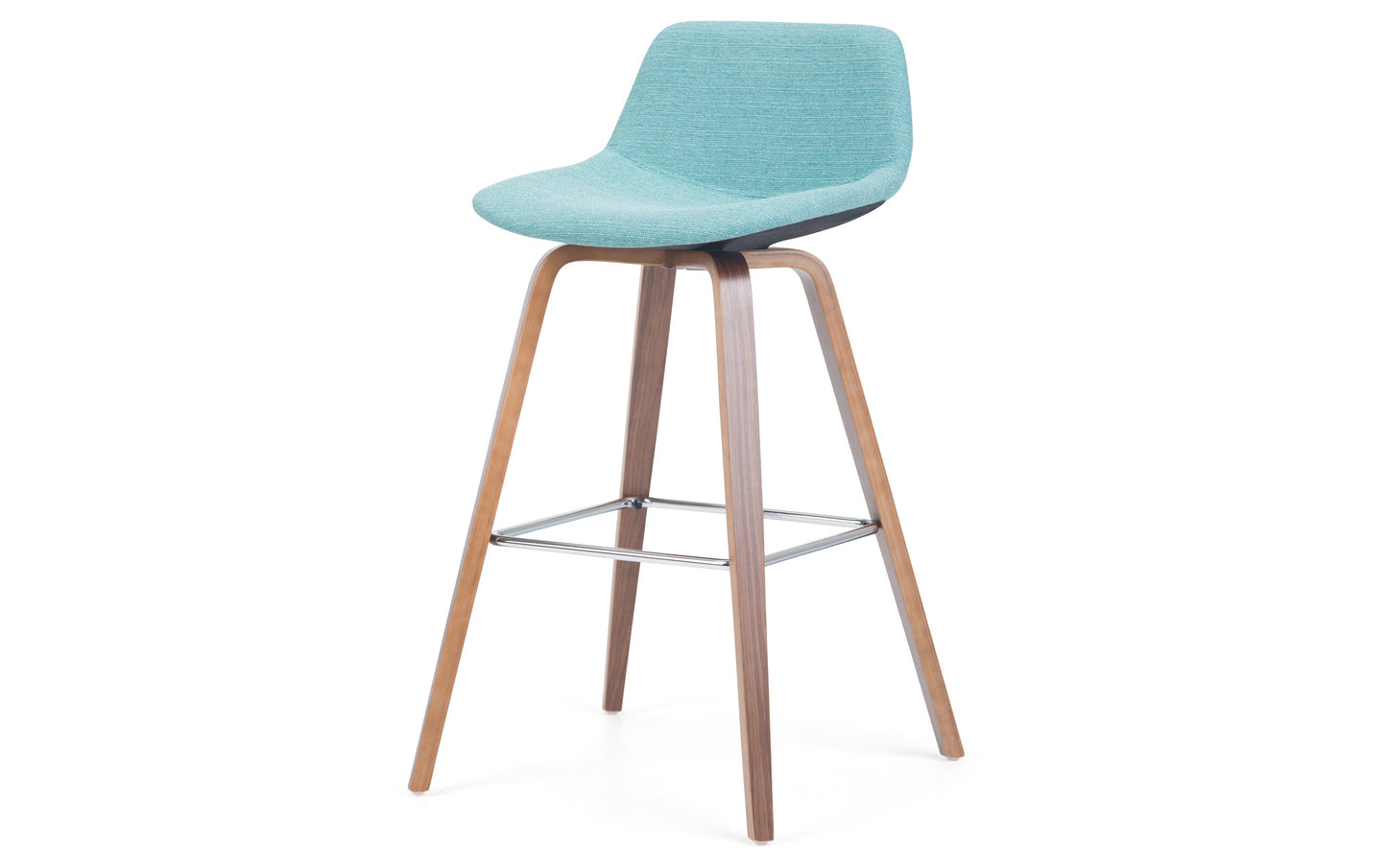 Aqua Linen Style Fabric Natural | Randolph Bentwood 26 inch Bar Stool (Set of 2)