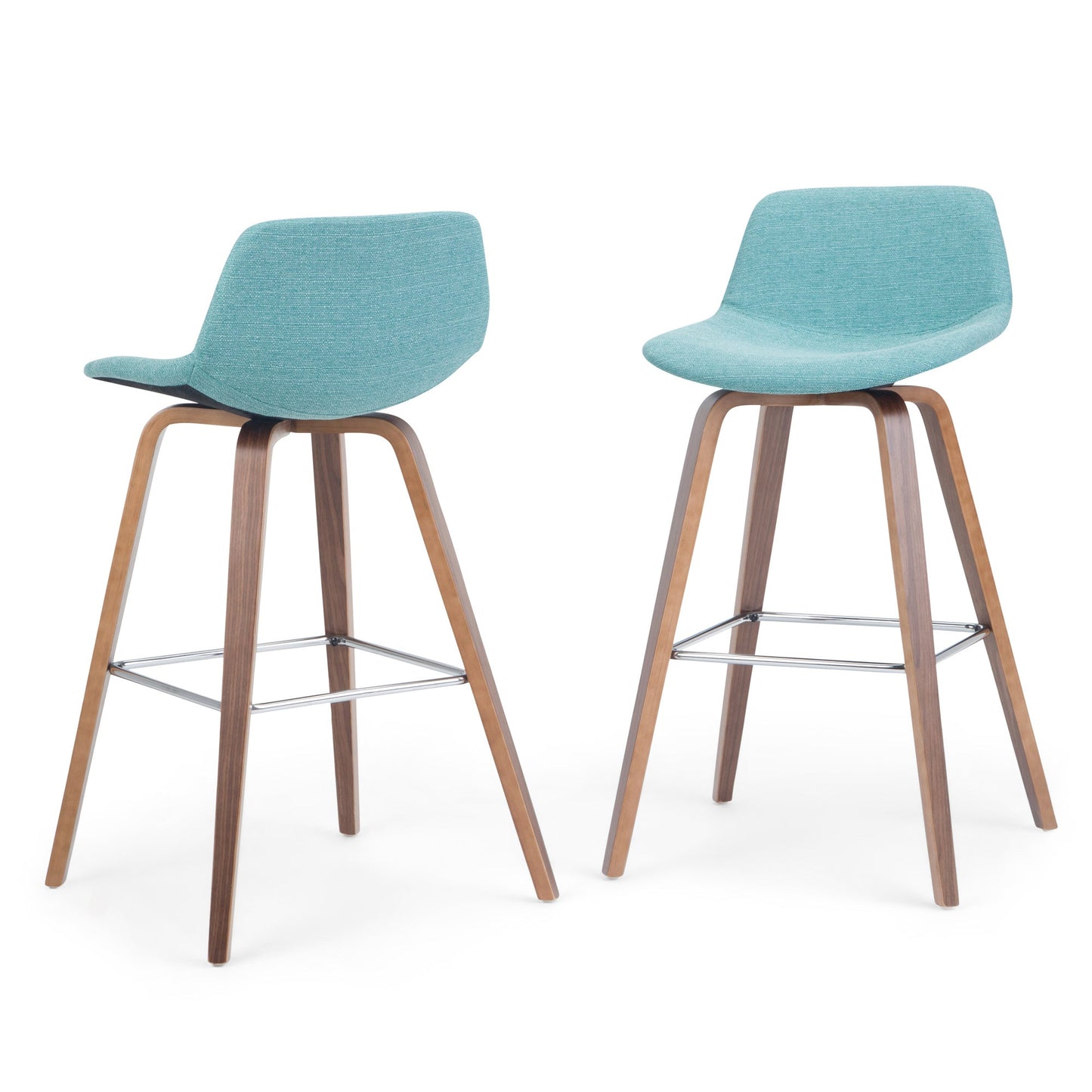 Aqua Linen Style Fabric Natural | Randolph Bentwood 26 inch Bar Stool (Set of 2)