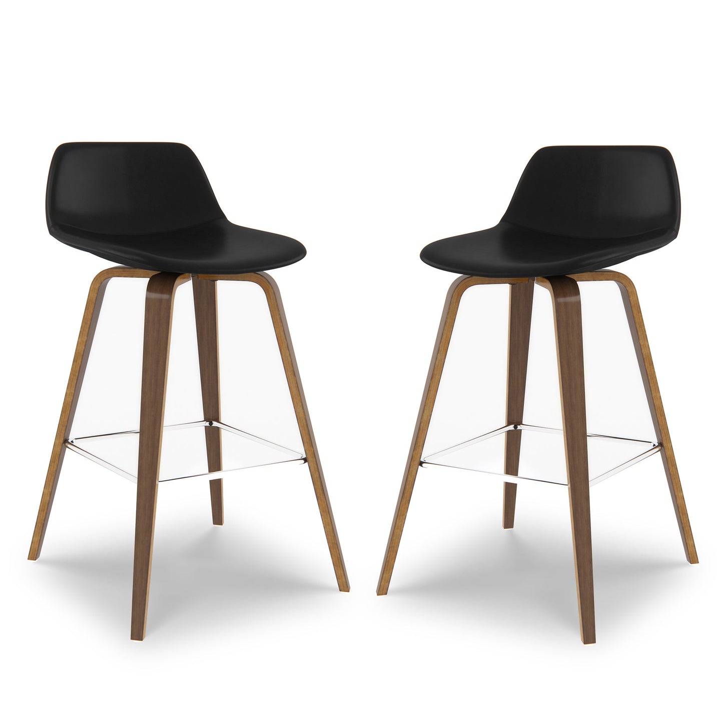 Black Vegan Leather Natural | Randolph Bentwood 26 inch Bar Stool (Set of 2)