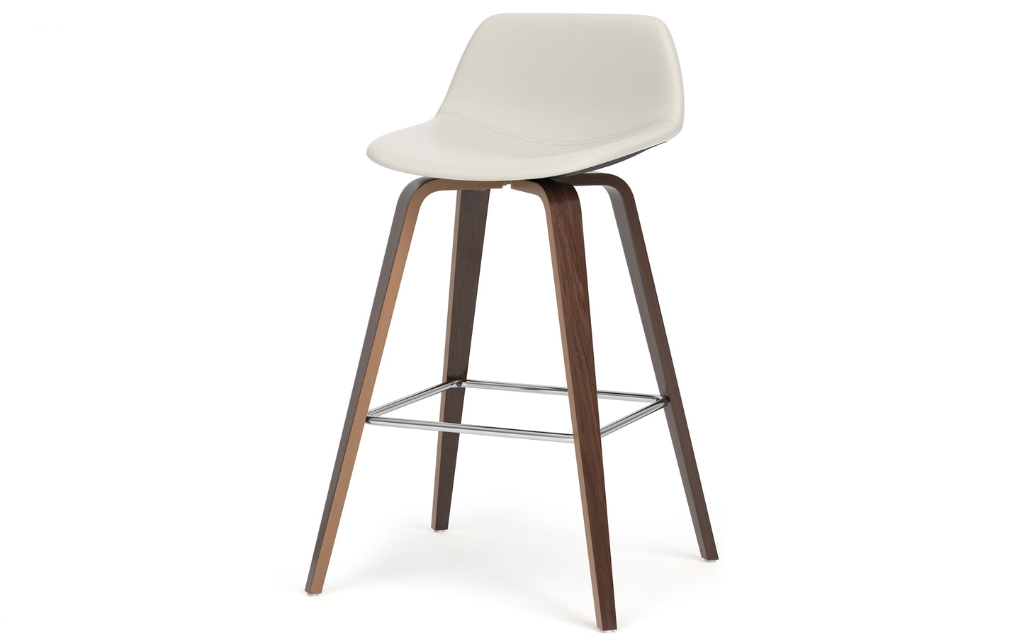 Cream Vegan Leather Walnut | Randolph Bentwood 26 inch Bar Stool (Set of 2)