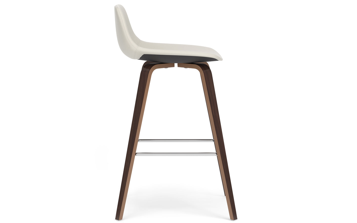 Cream Vegan Leather Walnut | Randolph Bentwood 26 inch Bar Stool (Set of 2)