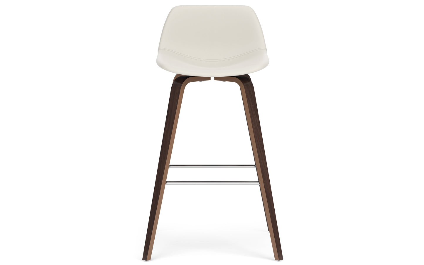 Cream Vegan Leather Walnut | Randolph Bentwood 26 inch Bar Stool (Set of 2)