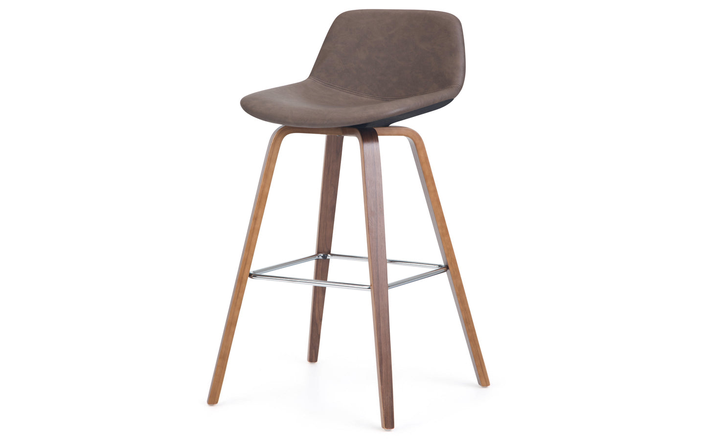 Distressed Chocolate Brown Distressed Vegan Leather Natural | Randolph Bentwood 26 inch Bar Stool (Set of 2)