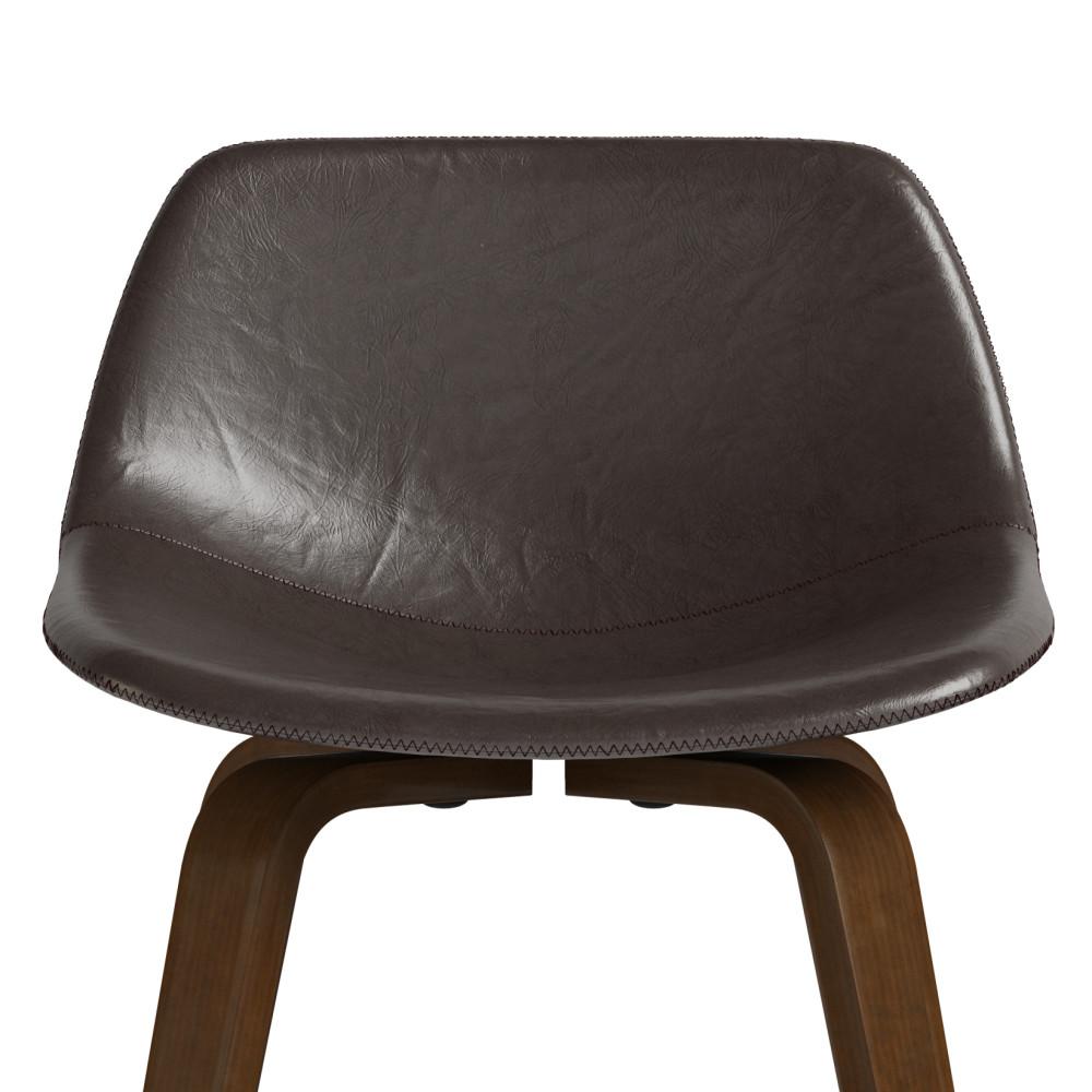 Dark Brown Vegan Leather Walnut | Randolph Bentwood 26 inch Bar Stool (Set of 2)