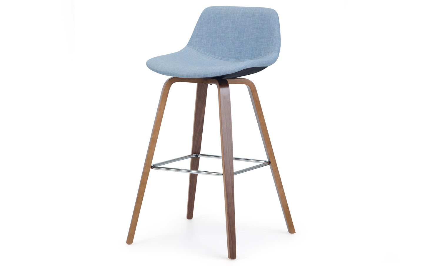 Denim Grey Linen Style Fabric Natural | Randolph Bentwood 26 inch Bar Stool (Set of 2)