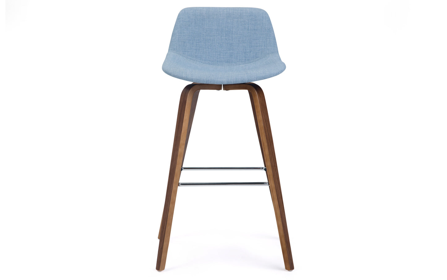 Denim Grey Linen Style Fabric Natural | Randolph Bentwood 26 inch Bar Stool (Set of 2)