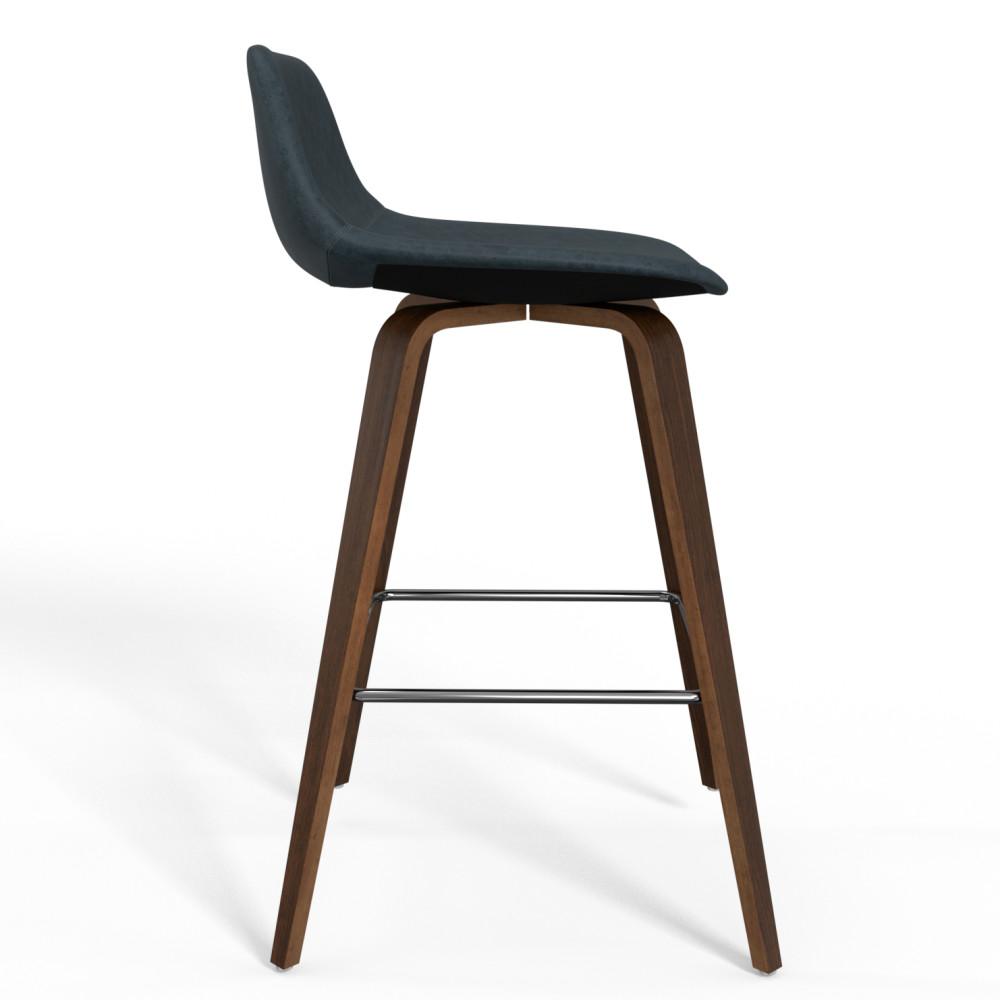 Distressed Blue Distressed Vegan Leather Walnut | Randolph Bentwood 26 inch Bar Stool (Set of 2)