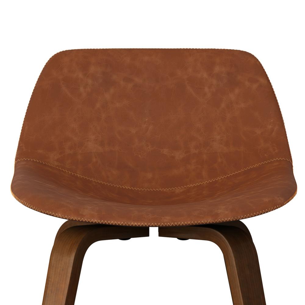 Deep Tan Vegan Leather Walnut | Randolph Bentwood 26 inch Bar Stool (Set of 2)