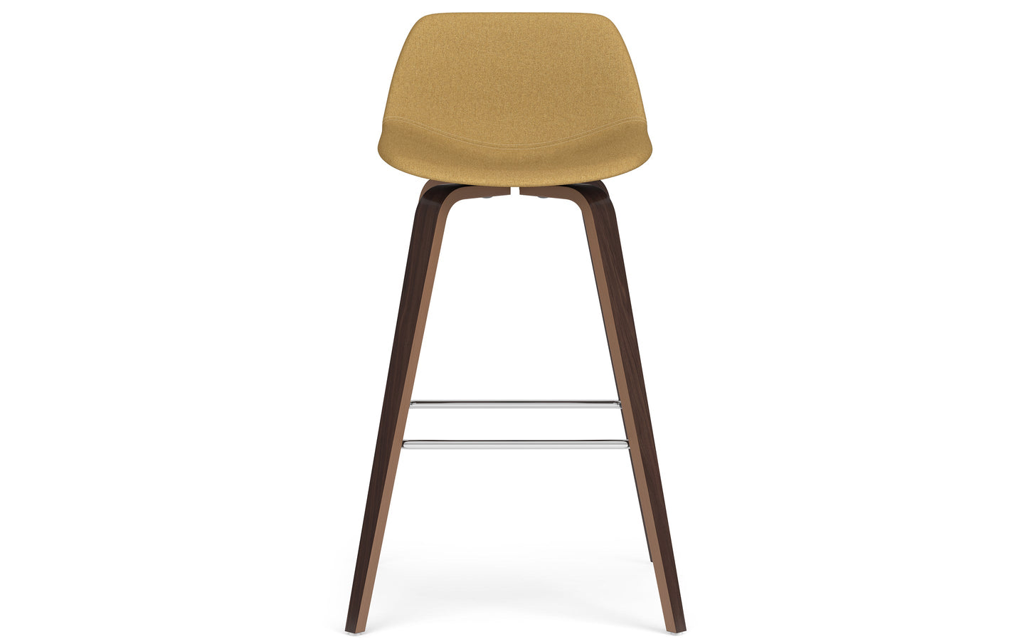 Dijon Yellow Linen Style Fabric Walnut | Randolph Bentwood 26 inch Bar Stool (Set of 2)