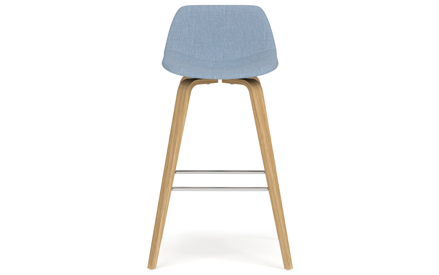 Denim Blue Linen Style Fabric Oak | Randolph Bentwood Counter Height Stool (Set of 2)