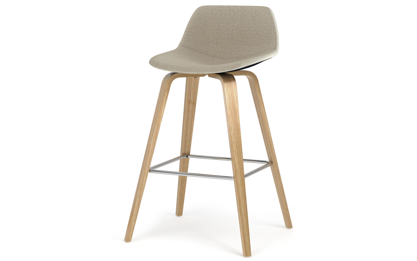 Natural Linen Style Fabric Oak | Randolph Bentwood Counter Height Stool (Set of 2)