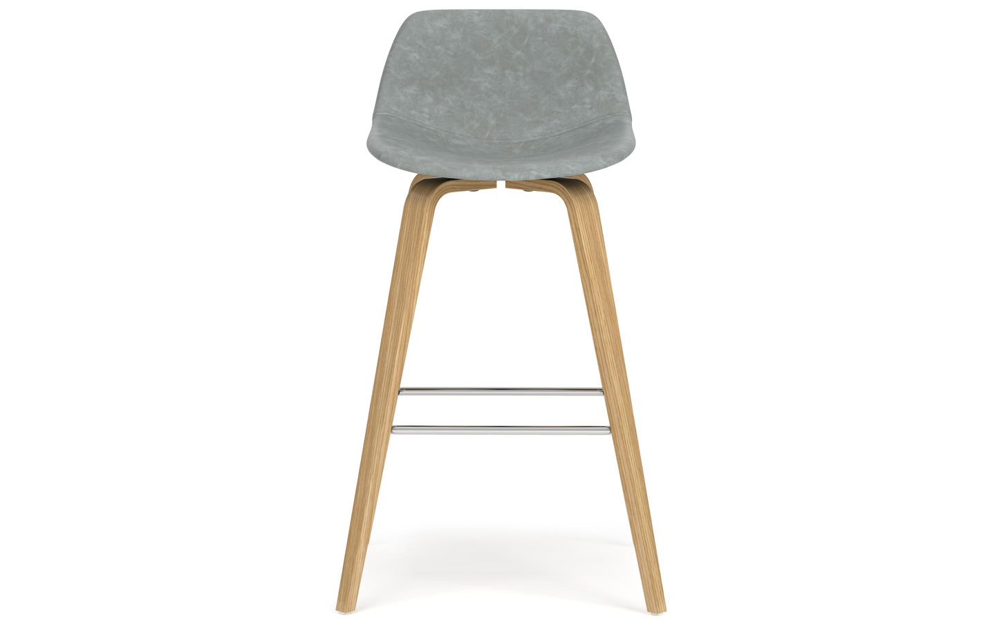 Stone Grey Vegan Leather Oak | Randolph Bentwood Counter Height Stool (Set of 2)