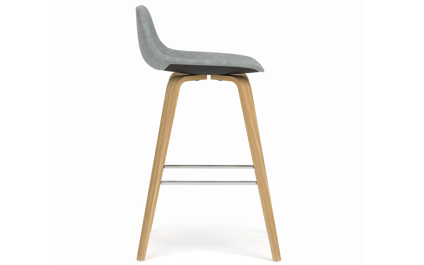 Stone Grey Vegan Leather Oak | Randolph Bentwood Counter Height Stool (Set of 2)