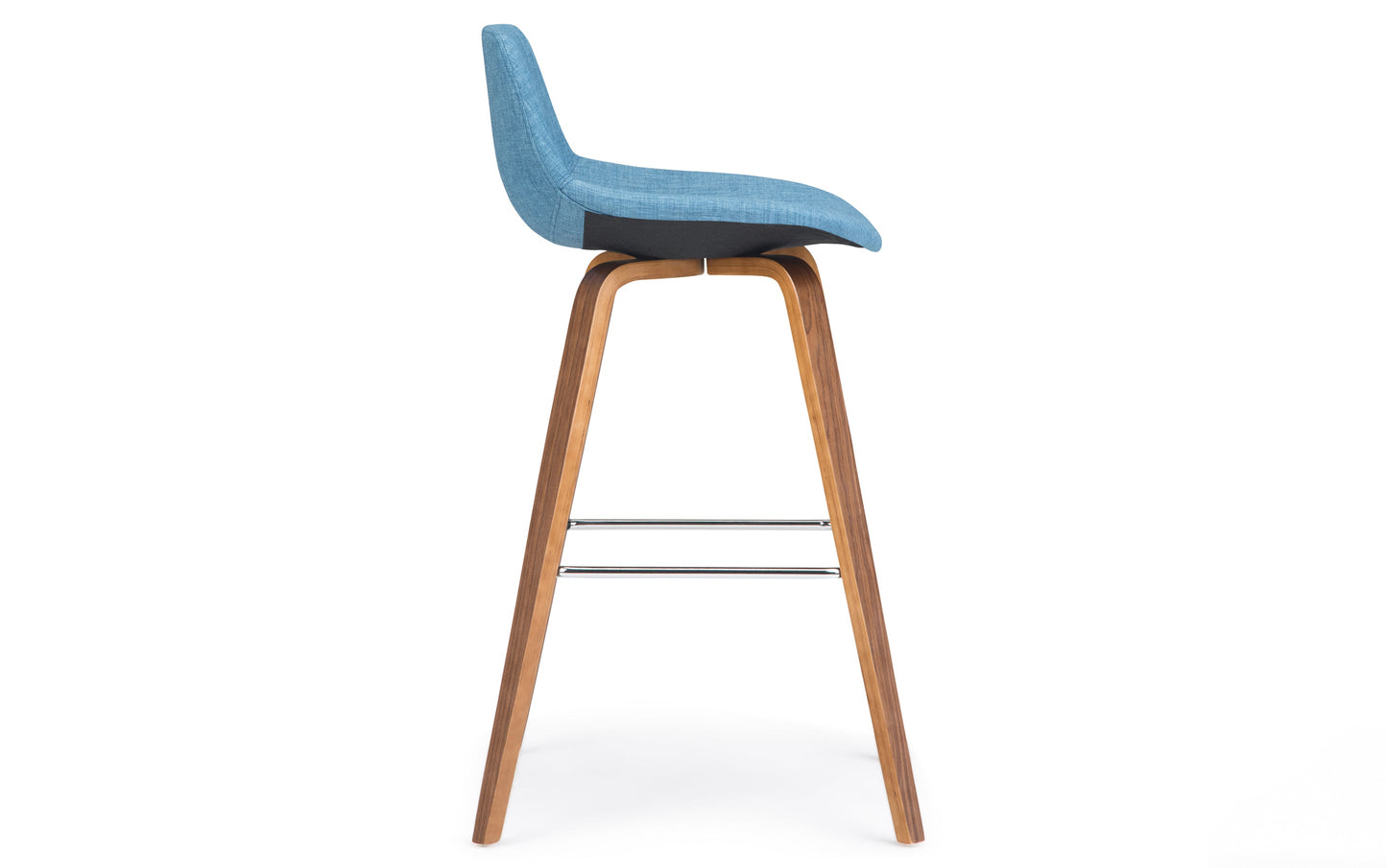 Medium Blue Linen Style Fabric Natural | Randolph Bentwood 26 inch Bar Stool (Set of 2)