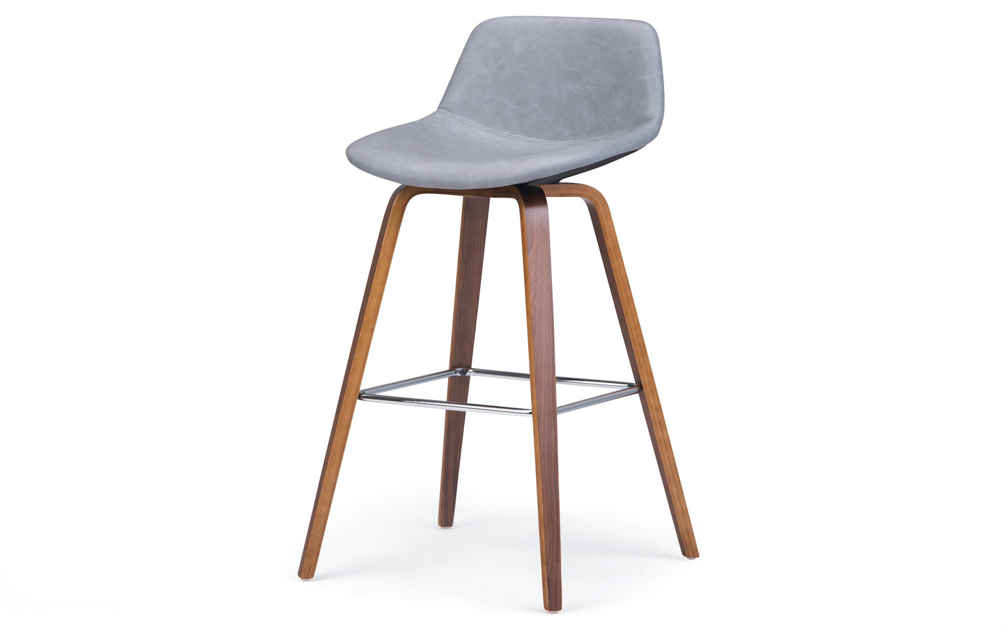 Stone Grey Vegan Leather Natural | Randolph Bentwood 26 inch Bar Stool (Set of 2)