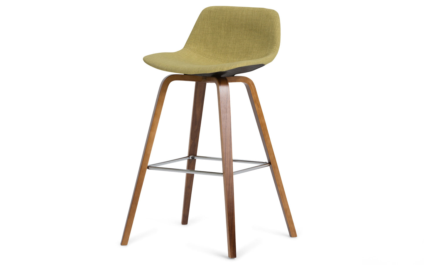 Natural and Acid Green Linen Style Fabric Natural | Randolph Bentwood 26 inch Bar Stool (Set of 2)