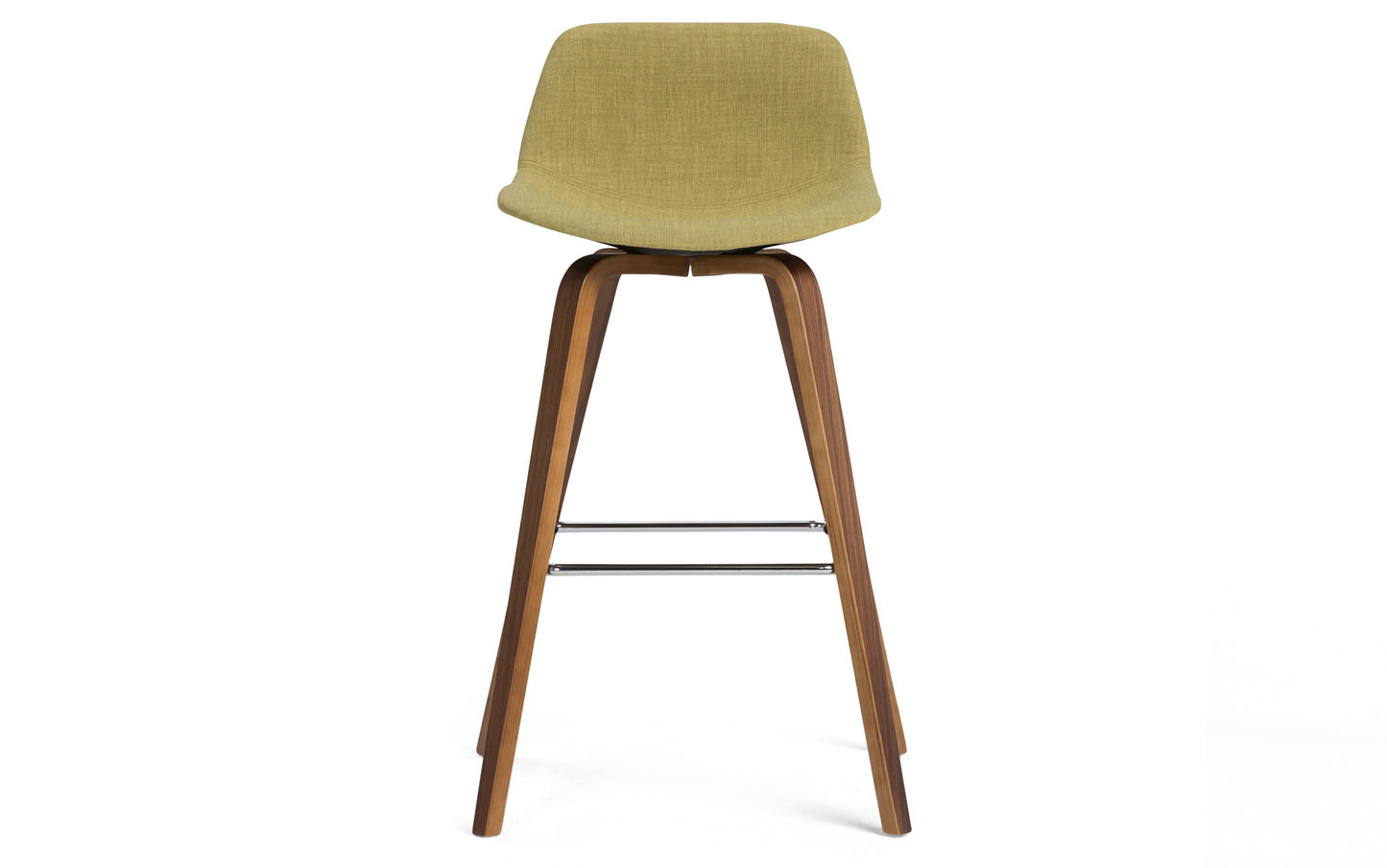 Natural and Acid Green Linen Style Fabric Natural | Randolph Bentwood 26 inch Bar Stool (Set of 2)