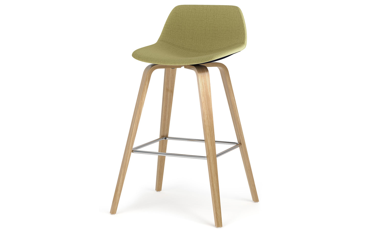 Acid Green Linen Style Fabric Oak | Randolph Bentwood Counter Height Stool (Set of 2)