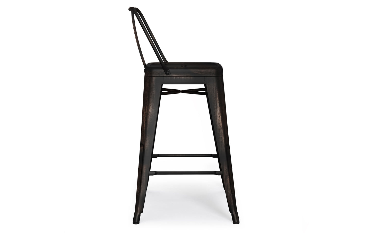 Distressed Black | Rayne 24 inch Metal Counter Height Stool