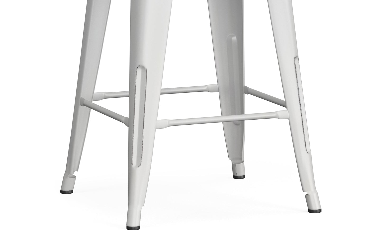 Distressed White | Rayne 24 inch Metal Counter Height Stool