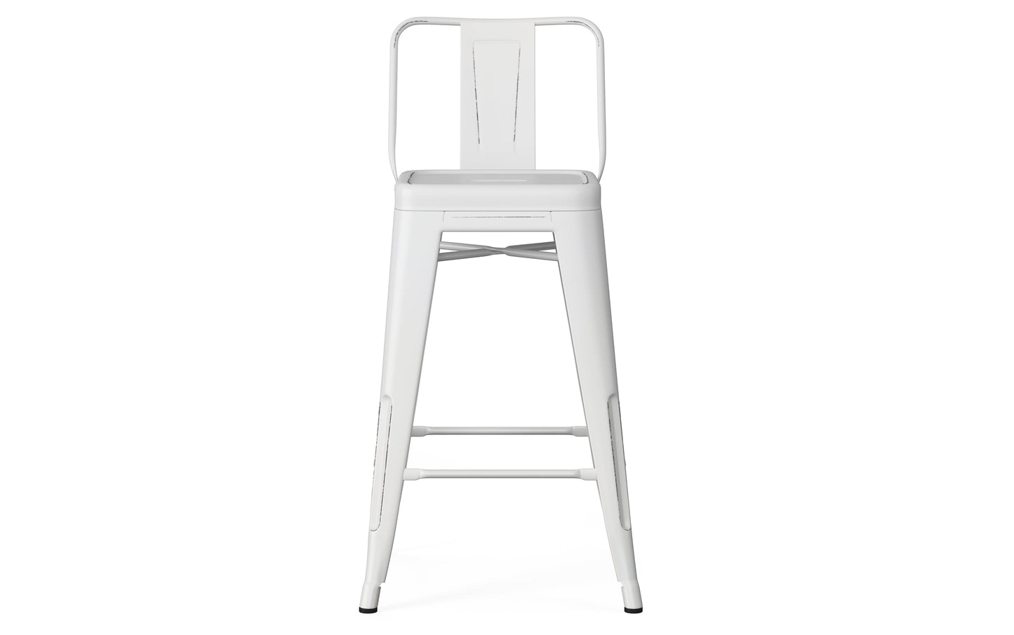 Distressed White | Rayne 24 inch Metal Counter Height Stool