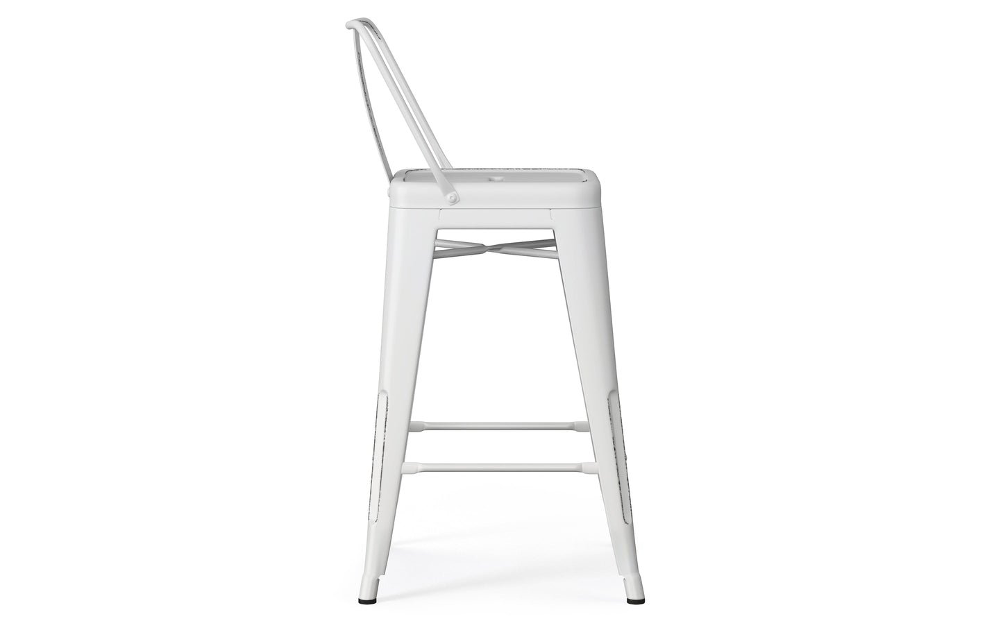 Distressed White | Rayne 24 inch Metal Counter Height Stool