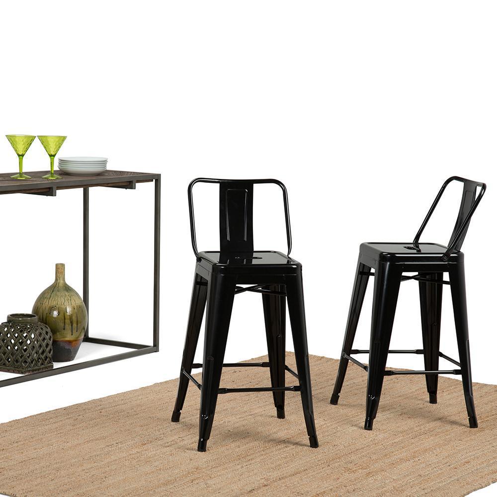 Black | Rayne 24 inch Metal Counter Height Stool 