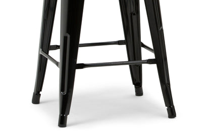 Black | Rayne 24 inch Metal Counter Height Stool